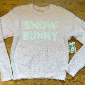 Snow Bunny Cozy Pink Fuzzy Sweater